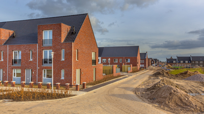 new build housing construction site