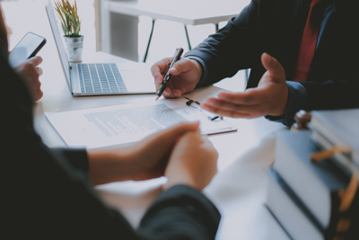 close up of business deal, signing of contracts